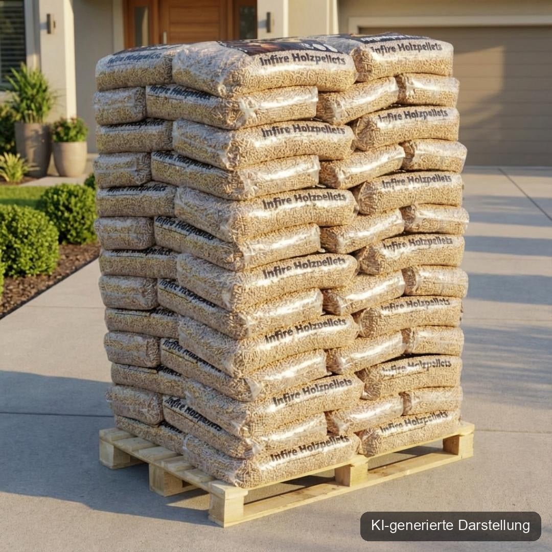 Heizfuxx Red Holzpellets ENplus A1 Palette 975 kg (65 x 15 kg) Hartholz – Bild 2